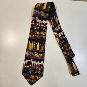 ALYNN Neckwear Silk Vibrant Wine Bottle Tie